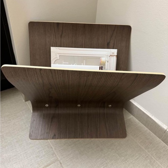 West Elm cherry wood magazine rack. Gently used. - Picture 3 of 3